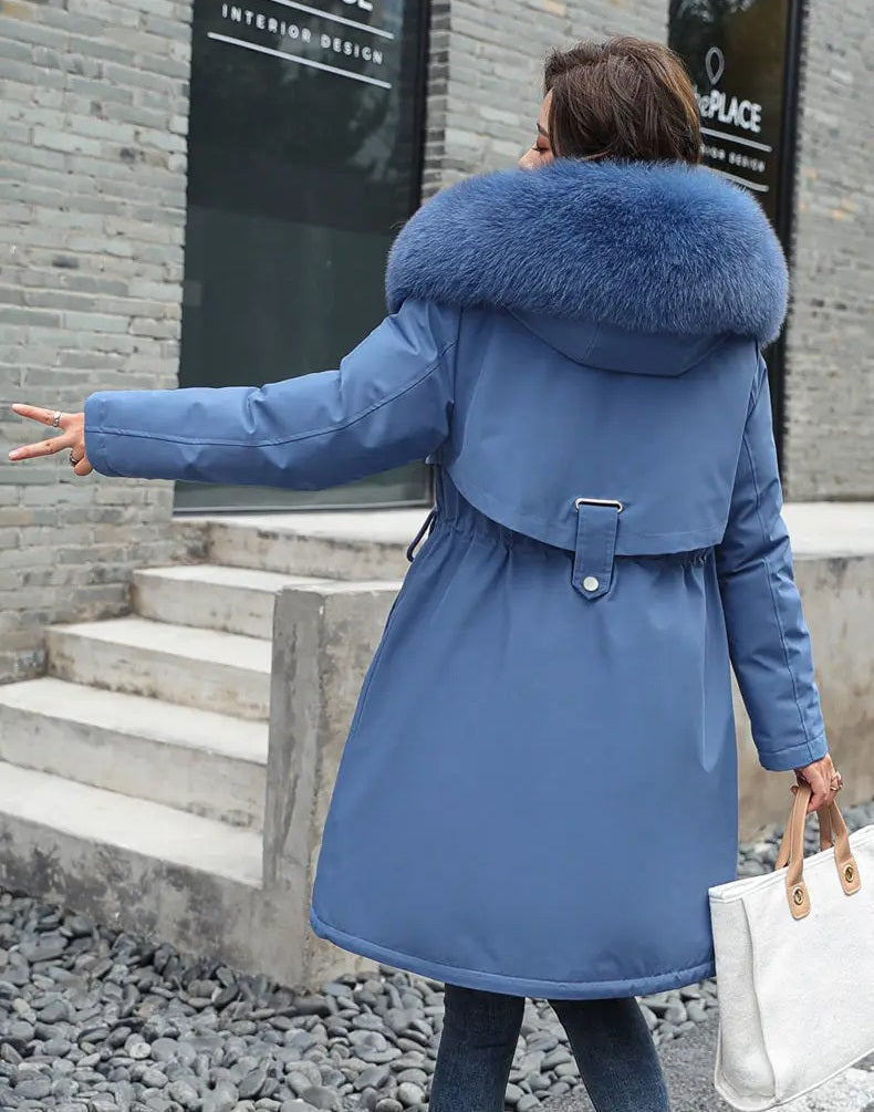 Women's Parka – Hooded Fleece Lined Winter Coat with Plush Trim – alternate view