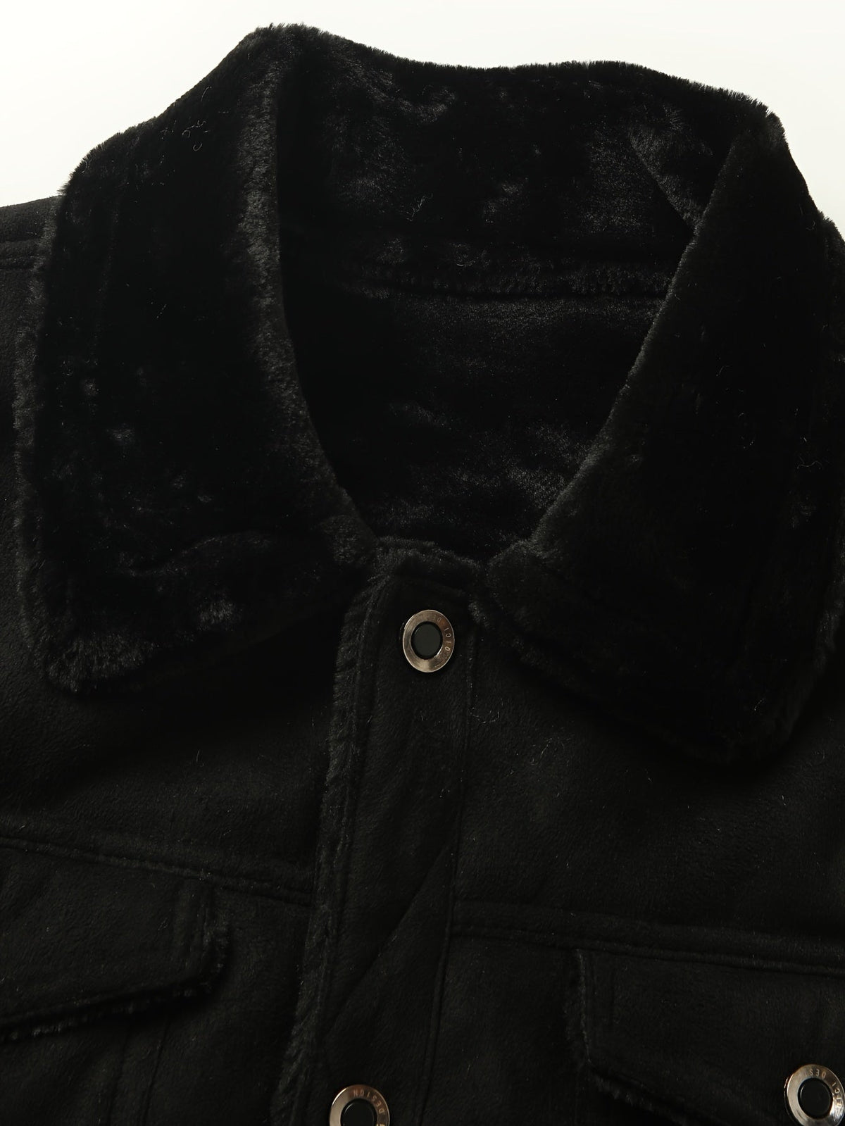Men's Winter Trucker Jacket – Plush Lined Button Up Jacket with Chest Pockets – alternate view