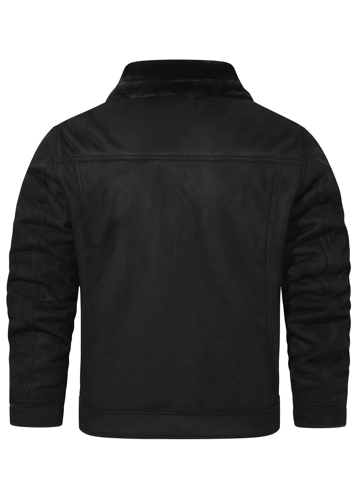 Men's Winter Trucker Jacket – Plush Lined Button Up Jacket with Chest Pockets – alternate view
