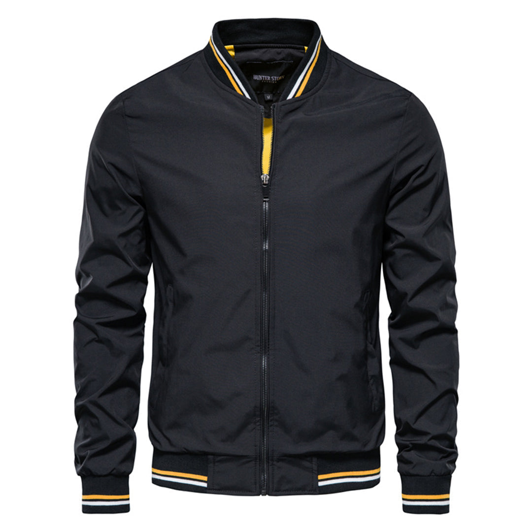 Men's Bomber Jacket – Lightweight Zip-Up Flight Jacket in Black