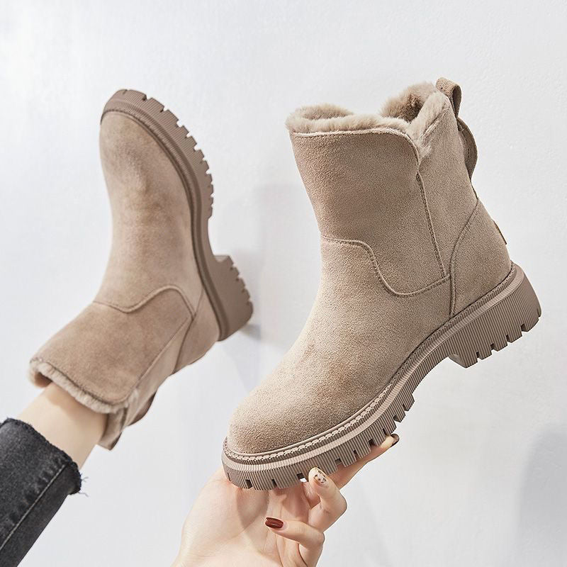 Women's Winter Ankle Boots – Plush Lined Booties with Side Zip & Lug Sole – alternate view