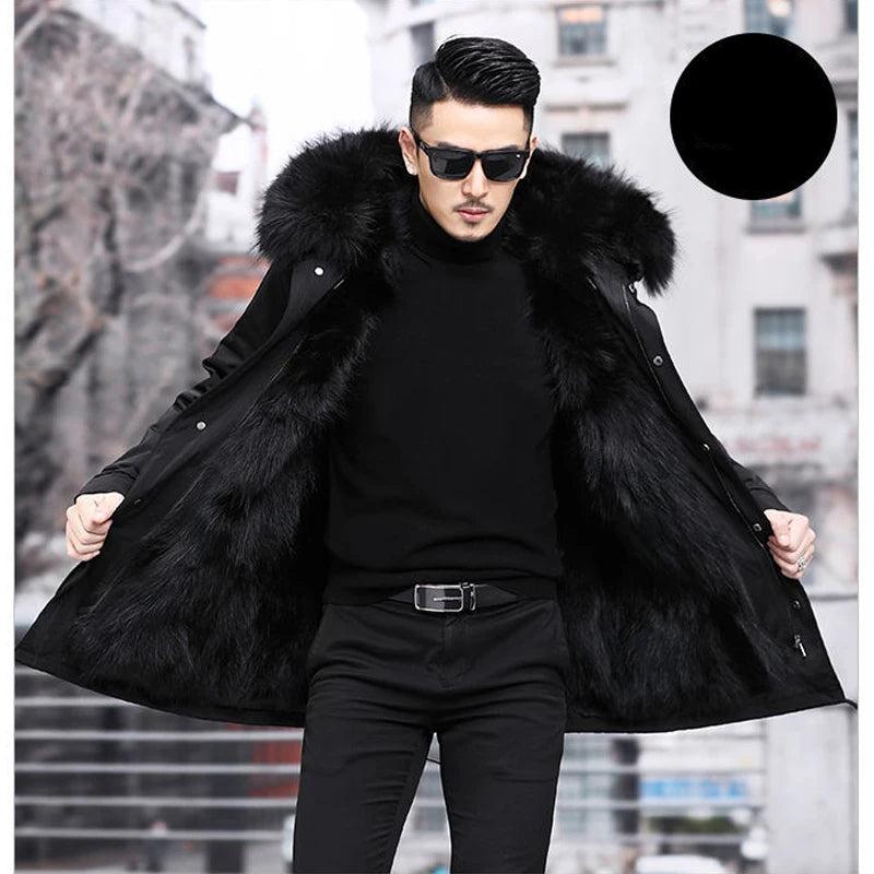 Men's Parka – Hooded Mid-Length Winter Coat with Plush Lining – alternate view