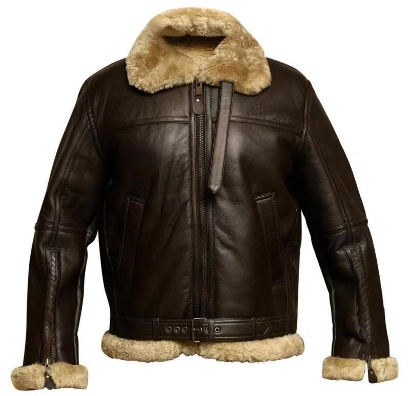 Men's Bomber Jacket – Aviator Flight Jacket with Sherpa Collar – alternate view