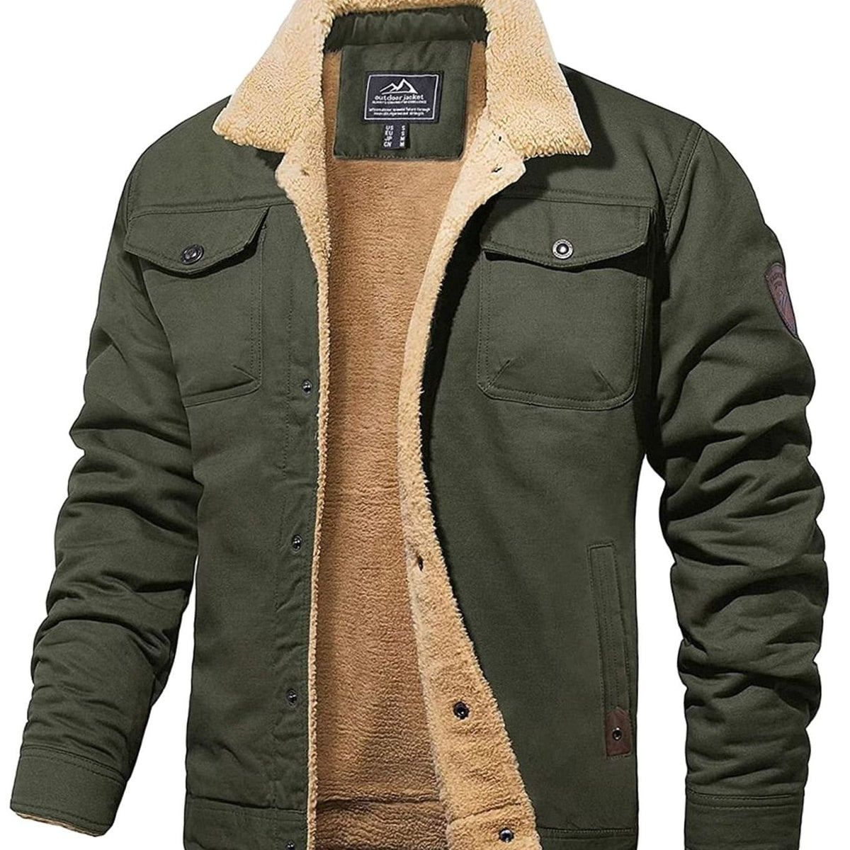 Liam β Men's Fall Jacket with Sherpa Lining in Green