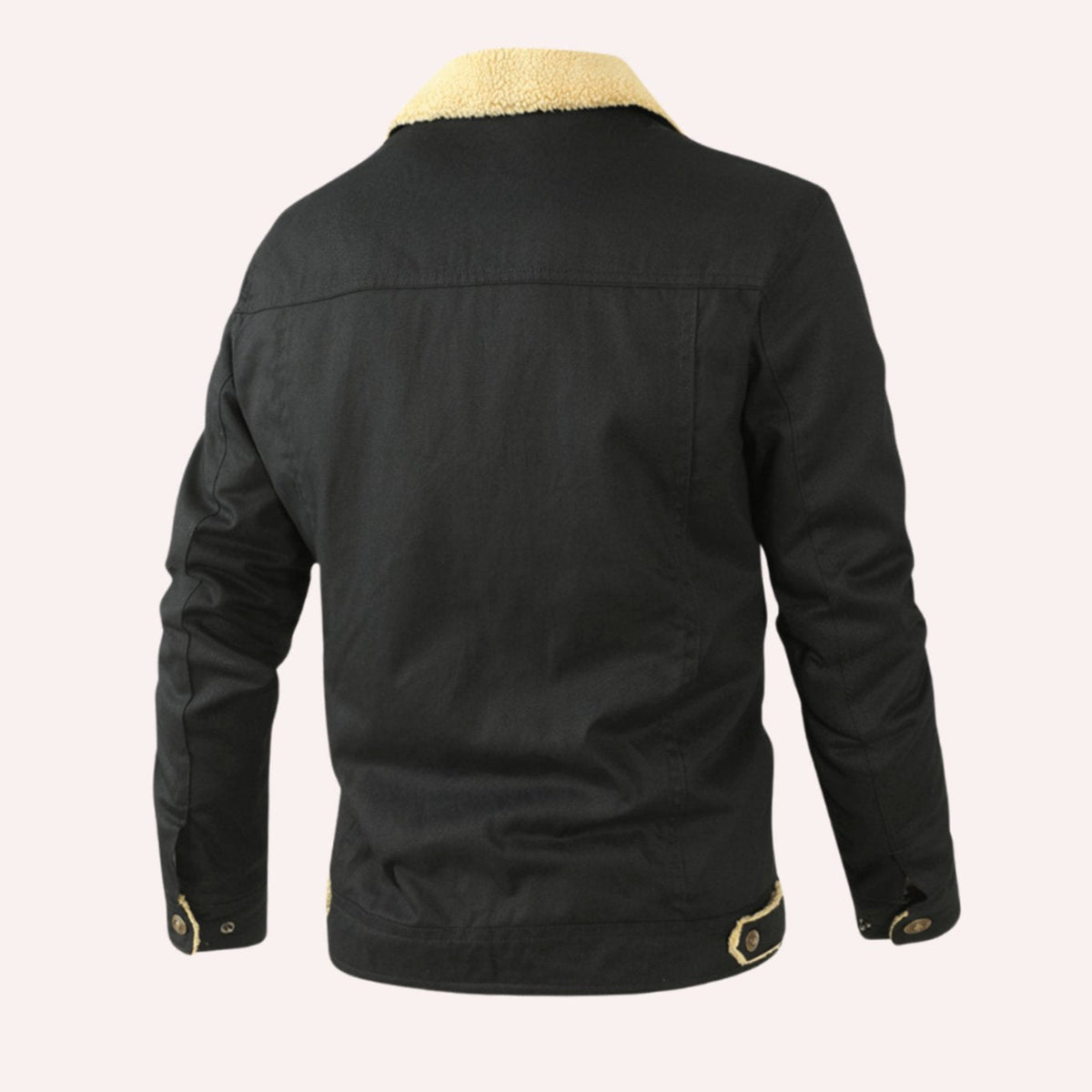 Men's Sherpa Trucker Jacket – Snap Front Relaxed Fit Lined Jacket – alternate view