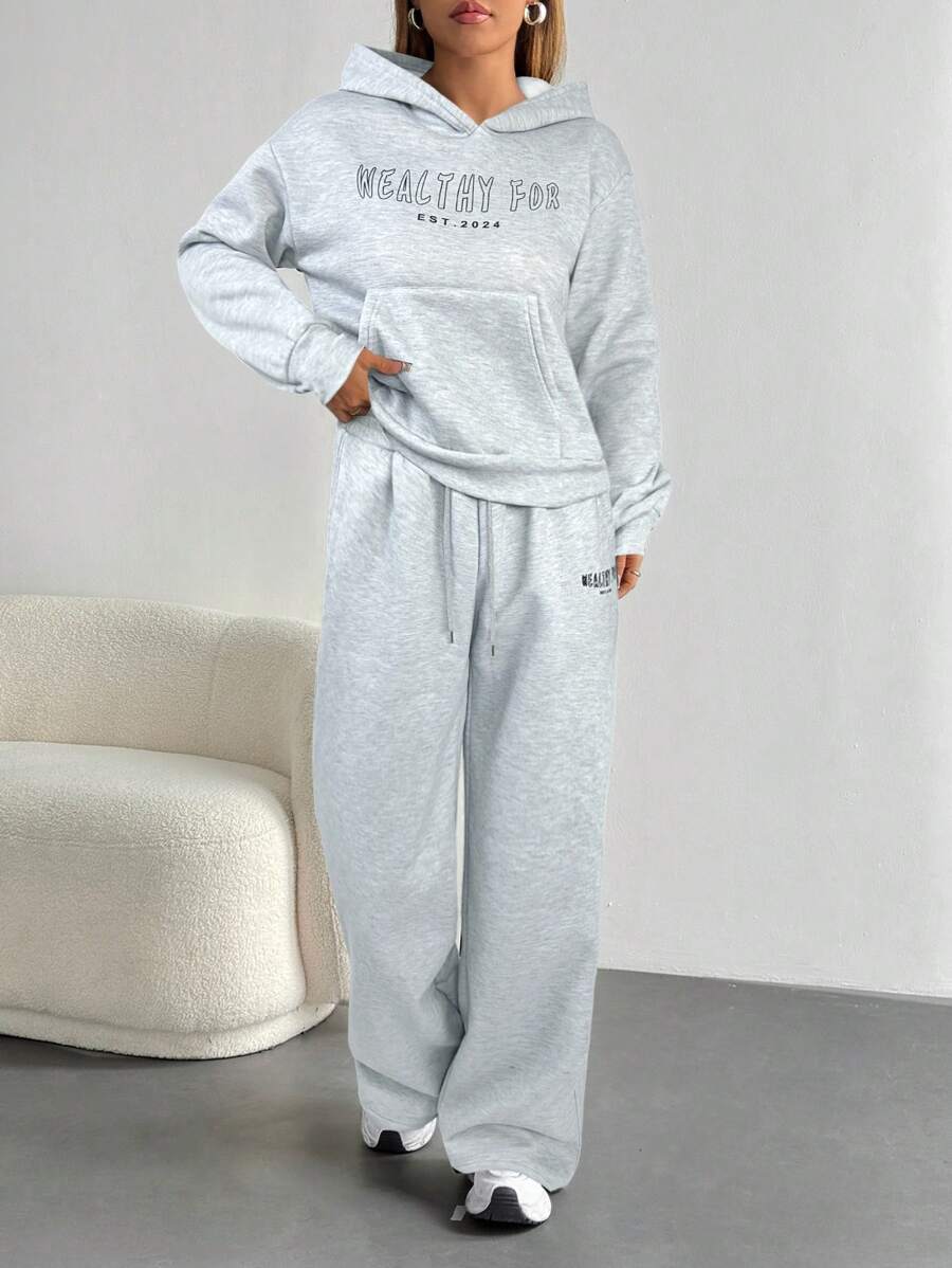 Women's Cropped Hoodie Sweatshirt Long Sleeve Drawstring Pocket - Gray - photo 3