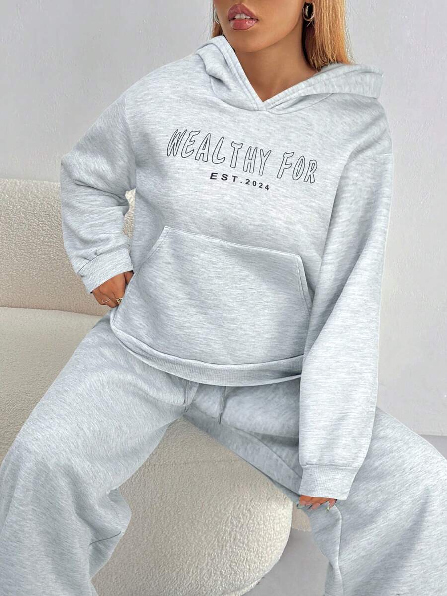 Women's Cropped Hoodie Sweatshirt Long Sleeve Drawstring Pocket - Gray - photo 4
