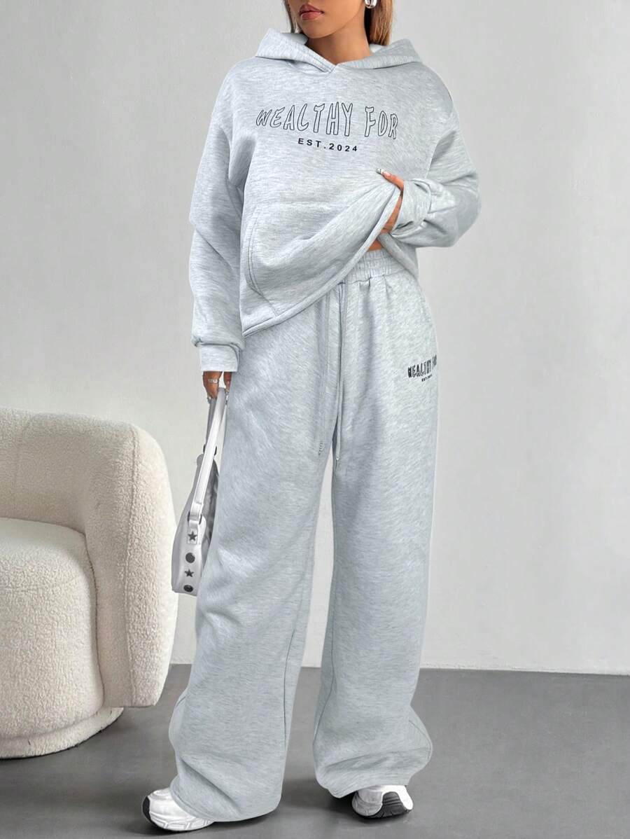 Women's Cropped Hoodie Sweatshirt Long Sleeve Drawstring Pocket - Gray - photo 6