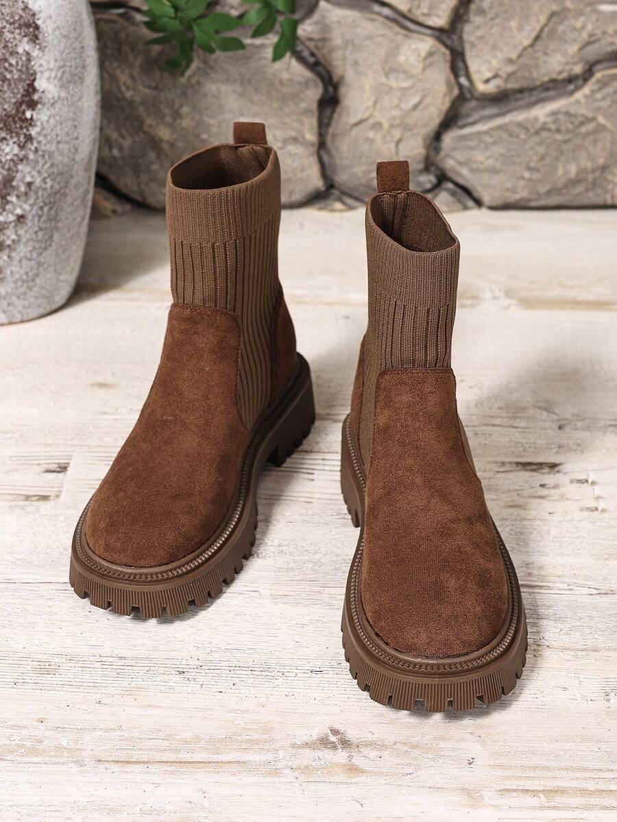 Women's Lace Up Combat Boots Ankle Boots with Side Zipper - Brown - photo 2