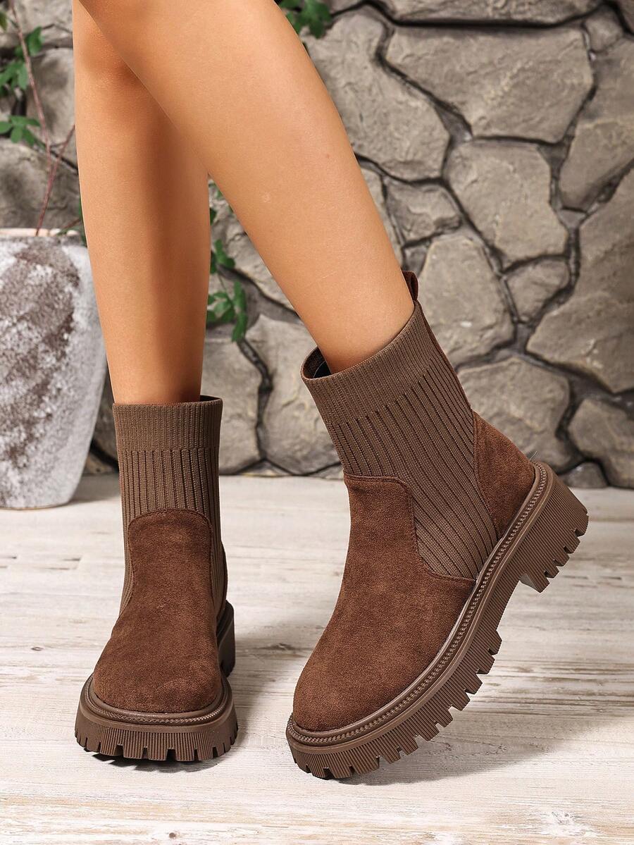 Women's Lace Up Combat Boots Ankle Boots with Side Zipper - Brown - photo 4