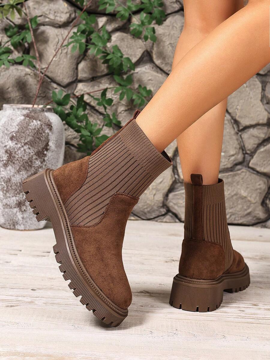 Women's Lace Up Combat Boots Ankle Boots with Side Zipper - Brown - photo 5