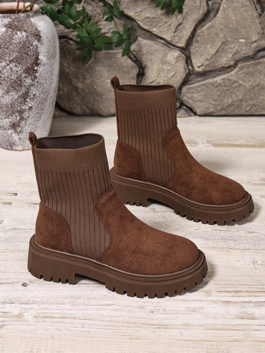Women's Lace Up Combat Boots Ankle Boots with Side Zipper - Brown - photo 3