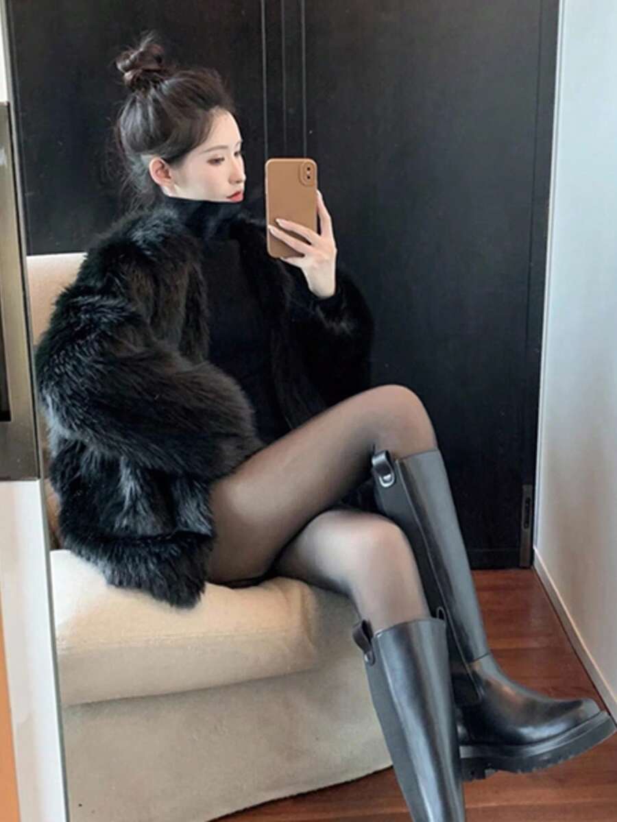 Women's Fleece Lined Tights - Gray - photo 2