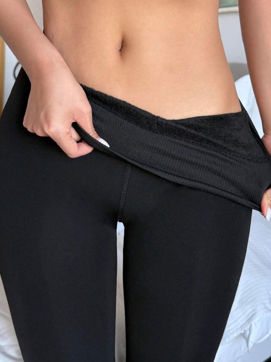 Women's Fleece Lined Tights - Black 2 - photo 7