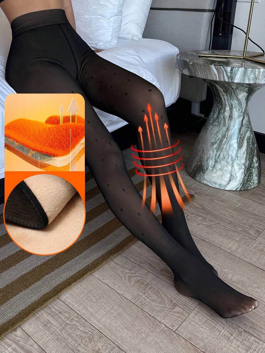 Women's Fleece Lined Tights - Black 5