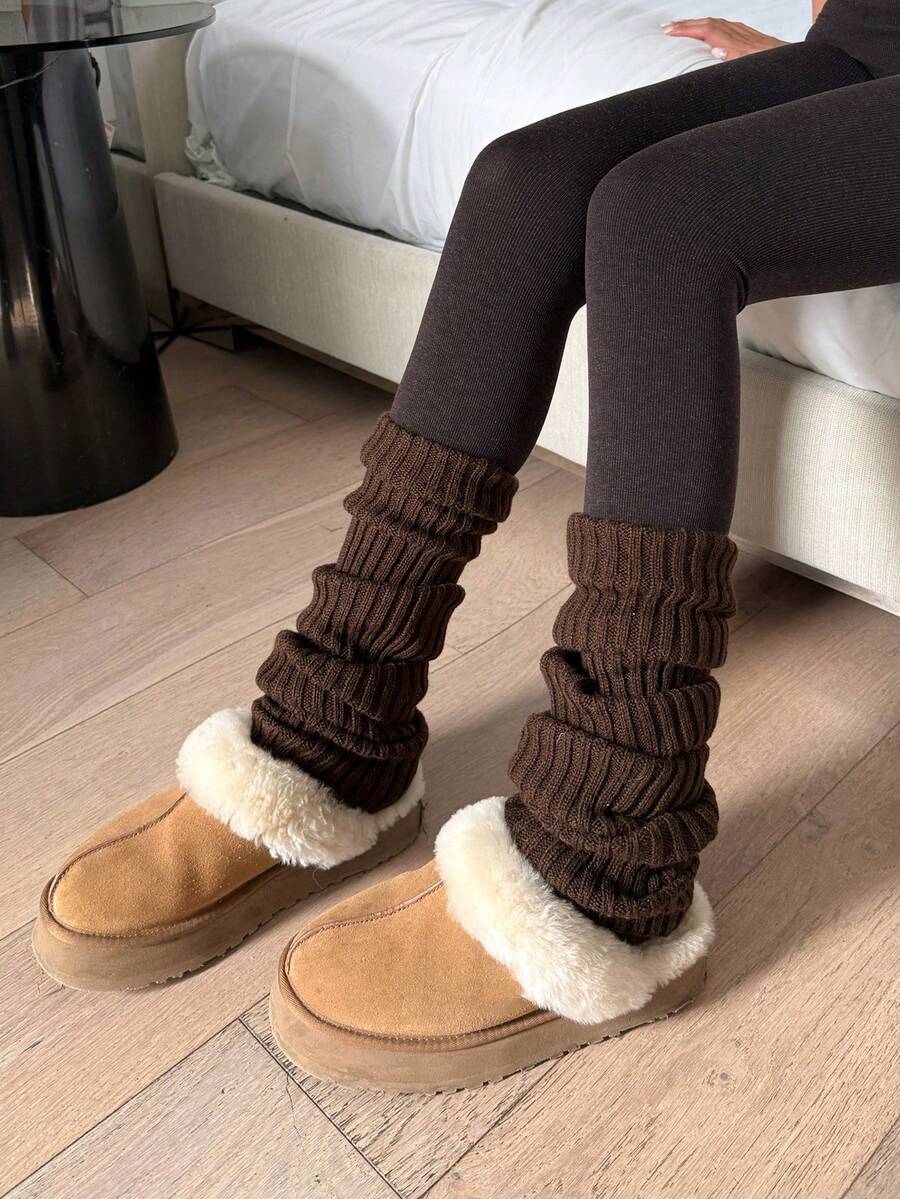 Women's Fleece Lined Tights - Brown