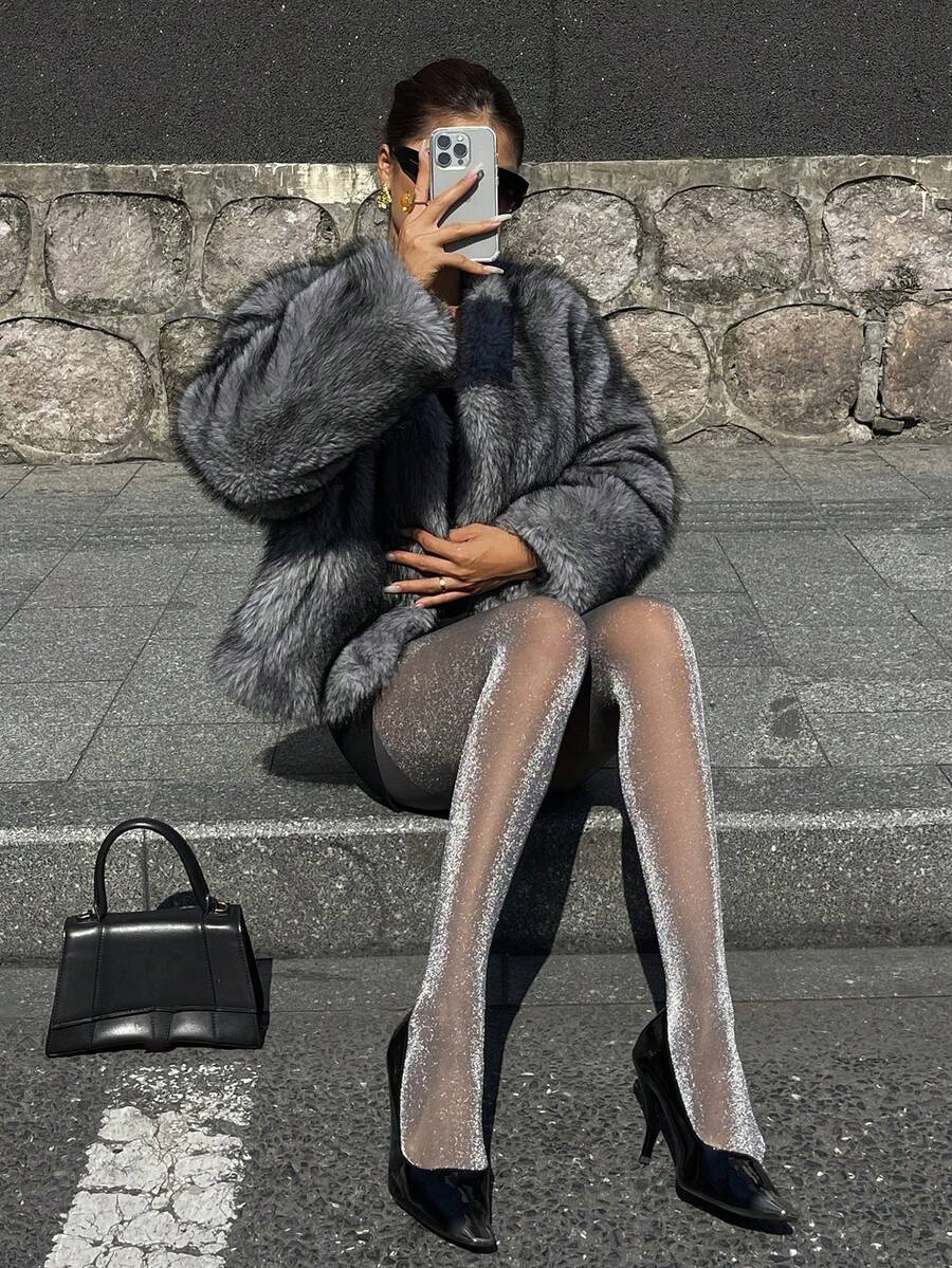 Women's Fleece Lined Tights - Silver - photo 3