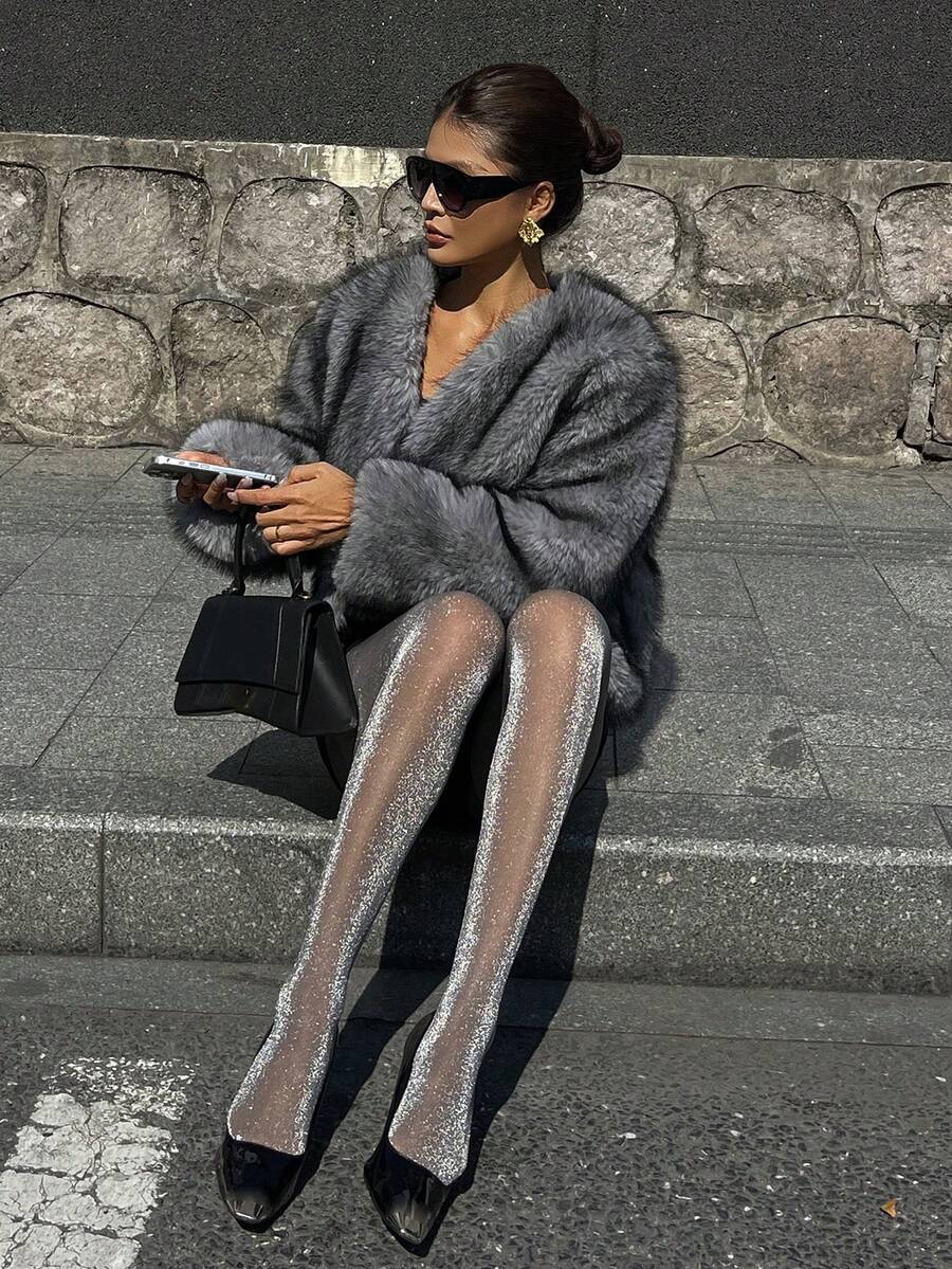 Women's Fleece Lined Tights - Silver - photo 5