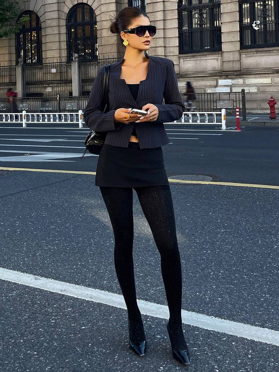 Women's Fleece Lined Tights - Black and Silver - photo 3