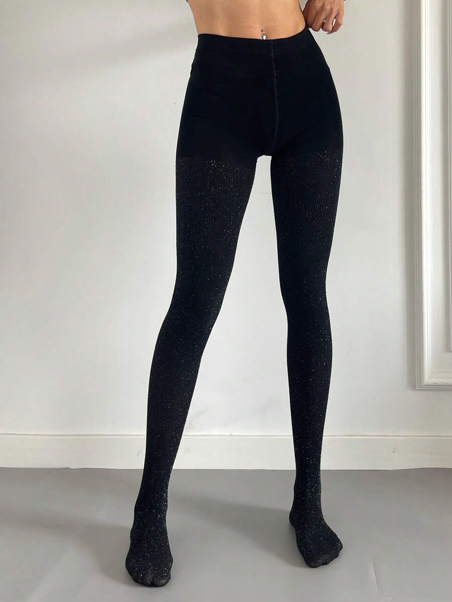 Women's Fleece Lined Tights - Black and Silver - photo 9