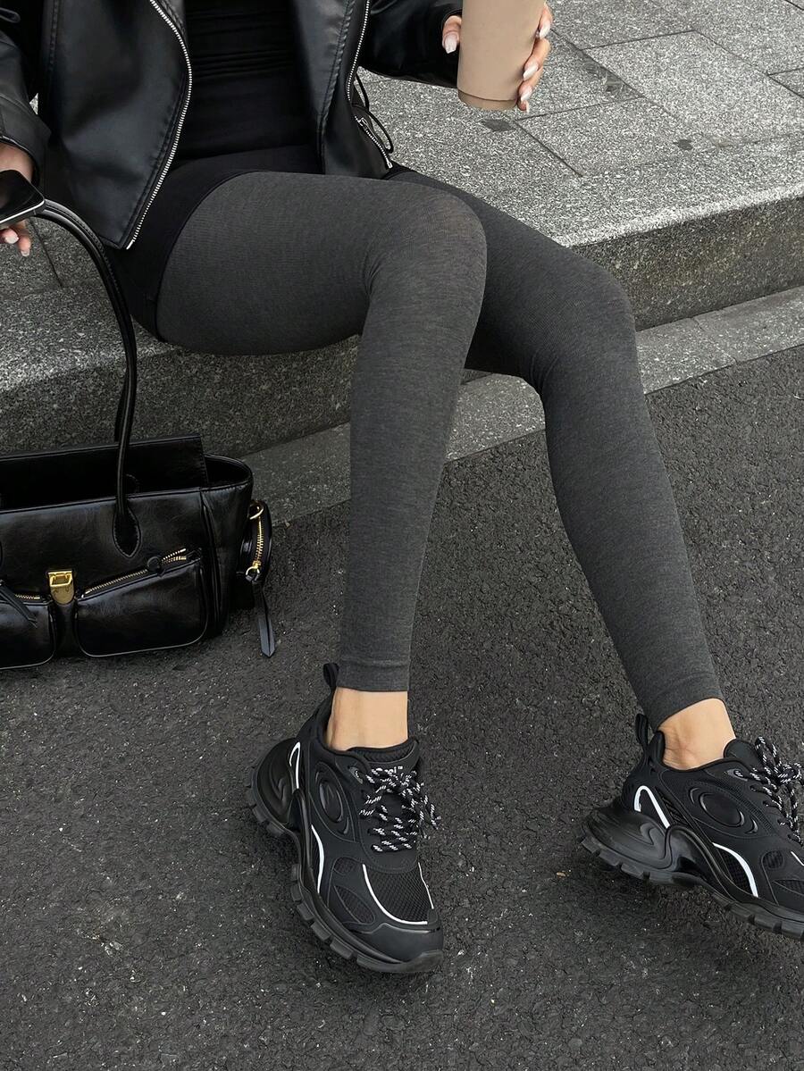 Women's Fleece Lined Tights - Charcoal - photo 3