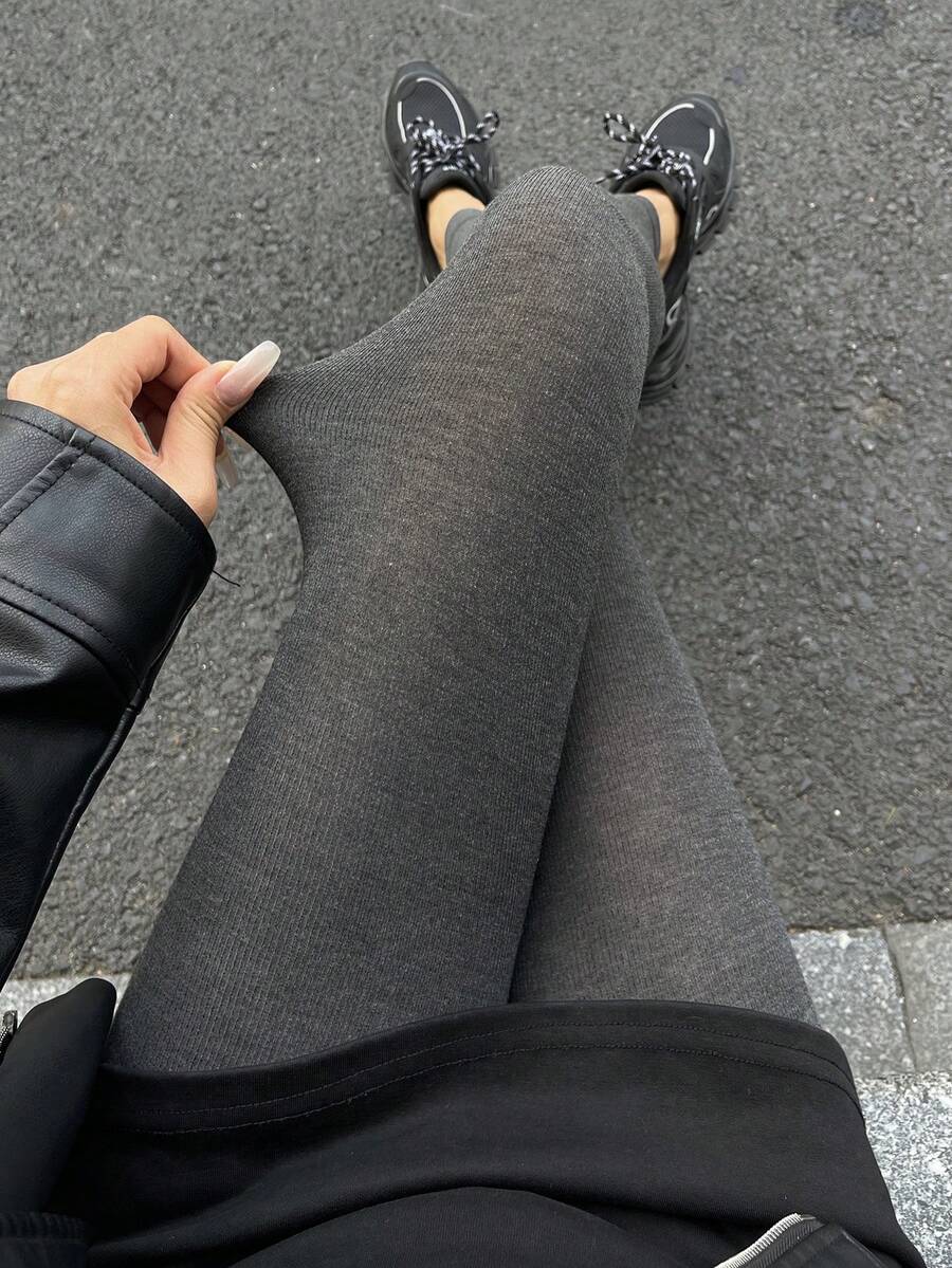 Women's Fleece Lined Tights - Charcoal
