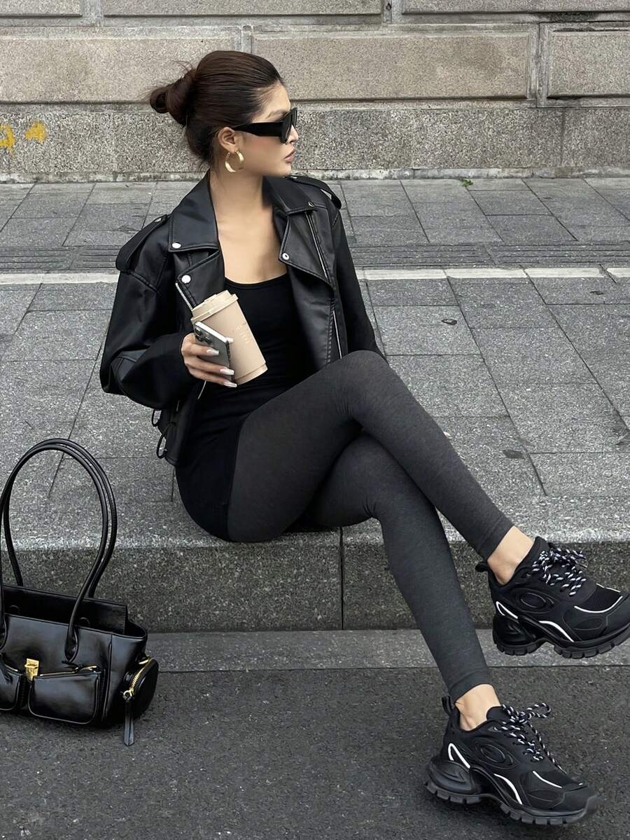 Women's Fleece Lined Tights - Charcoal - photo 9