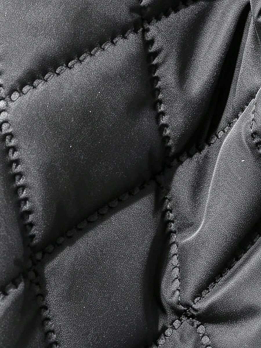 Women's Quilted Lined Pants Elastic Waist Straight Leg - Gray - photo 4