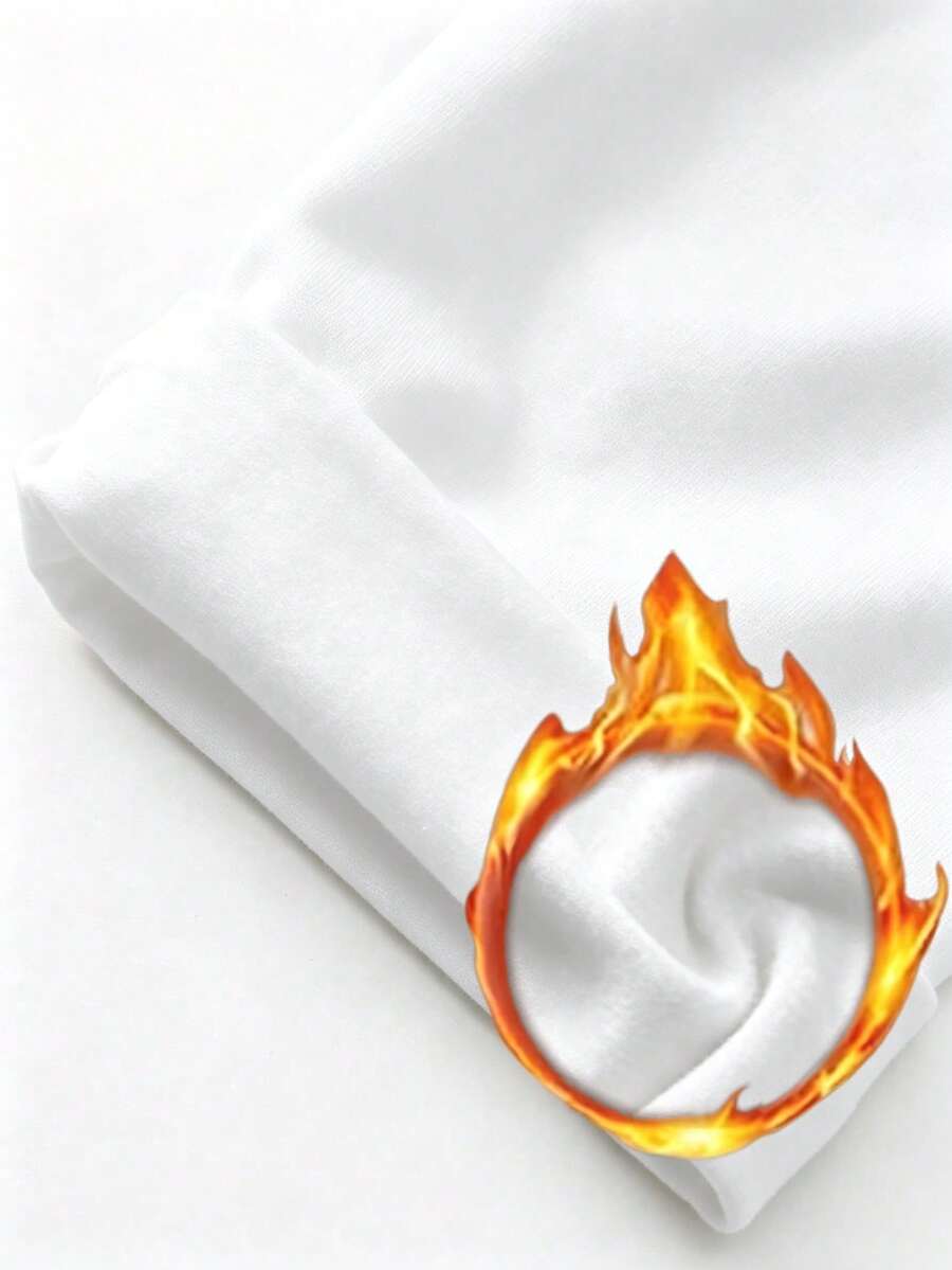 High Waist Fleece Lined Leggings With Pockets - White - photo 5