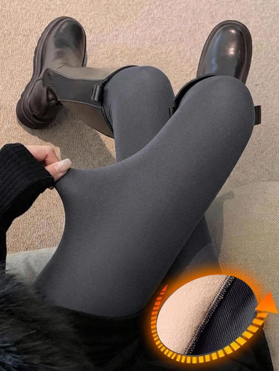 Women's Fleece Lined Tights - Gray 2