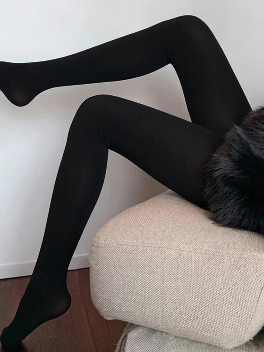 Women's Fleece Lined Tights - Black 4 - photo 3