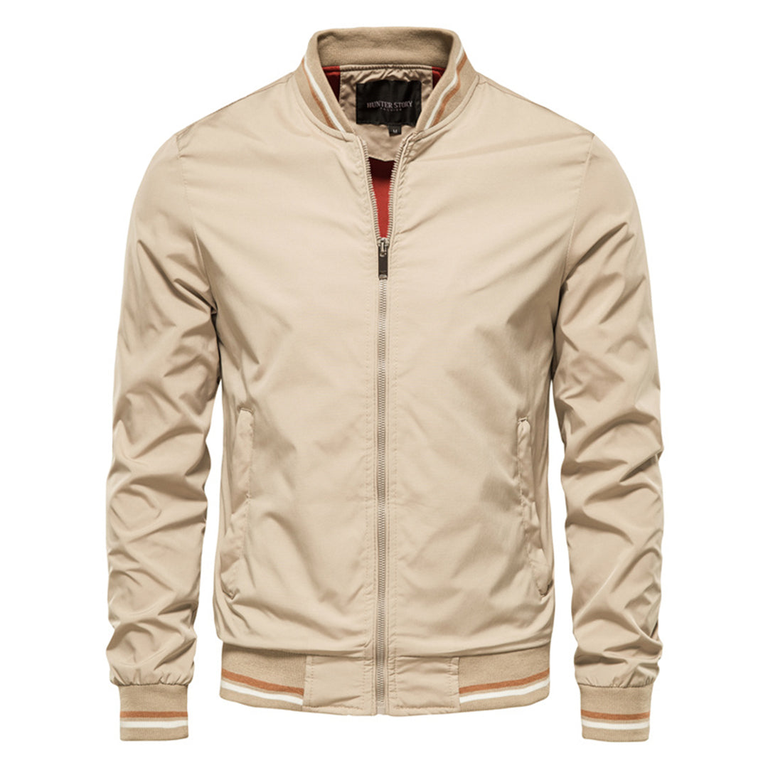 Men's Bomber Jacket – Lightweight Zip-Up Flight Jacket in Khaki