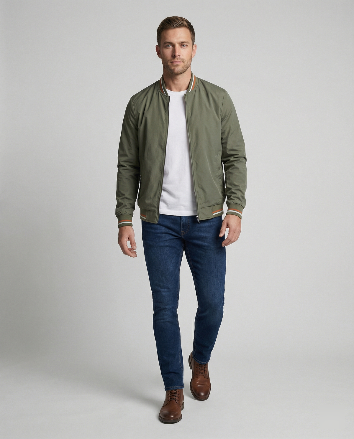 Men's Bomber Jacket – Lightweight Zip-Up Flight Jacket – alternate view