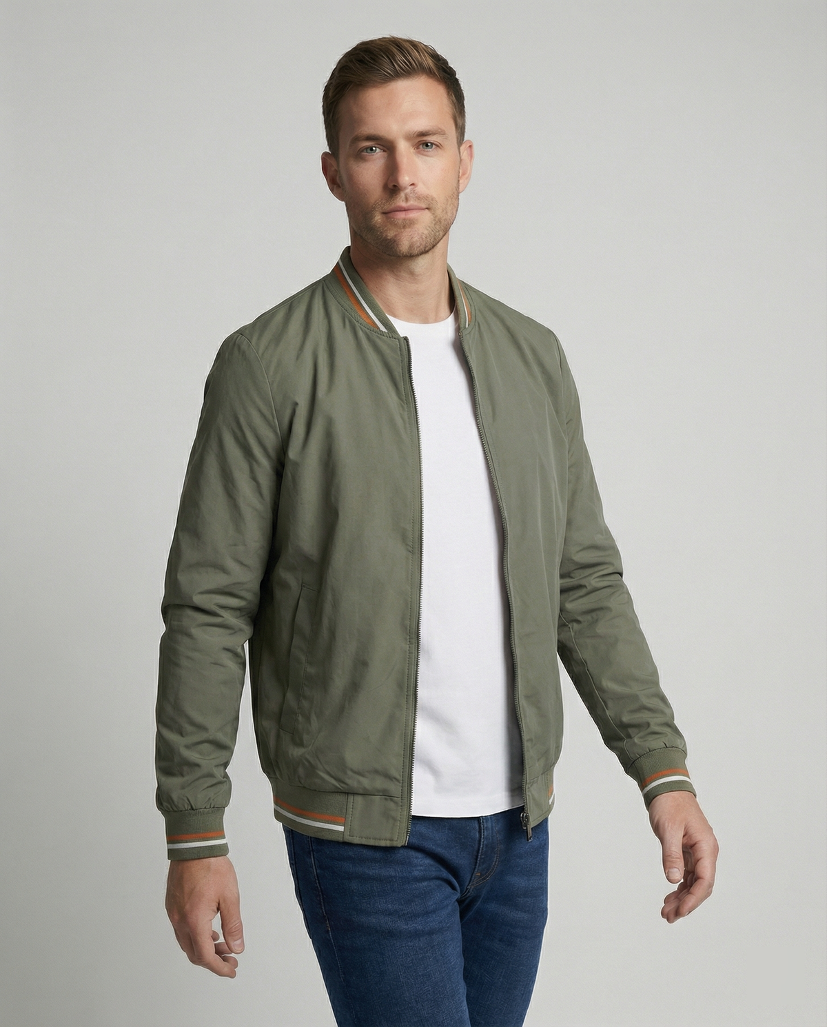 Men's Bomber Jacket – Lightweight Zip-Up Flight Jacket