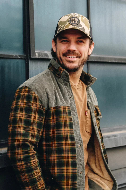 Men's Flannel Jacket – Lined Plaid Snap Front Shacket – alternate view