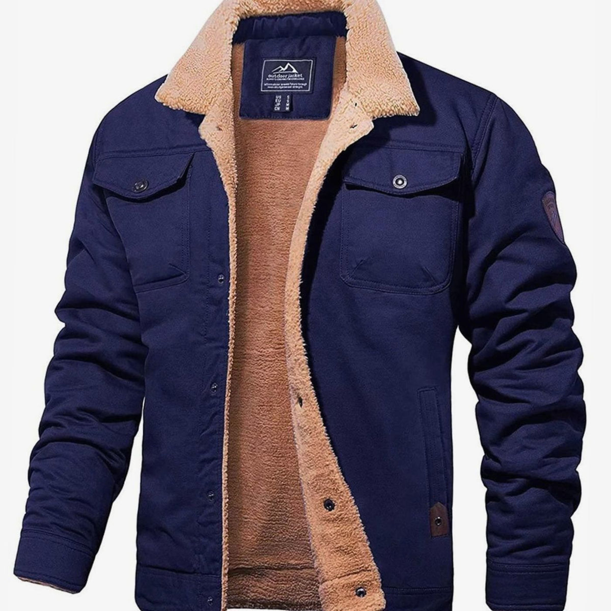 Liam – Men's Fall Jacket with Sherpa Lining in Navy
